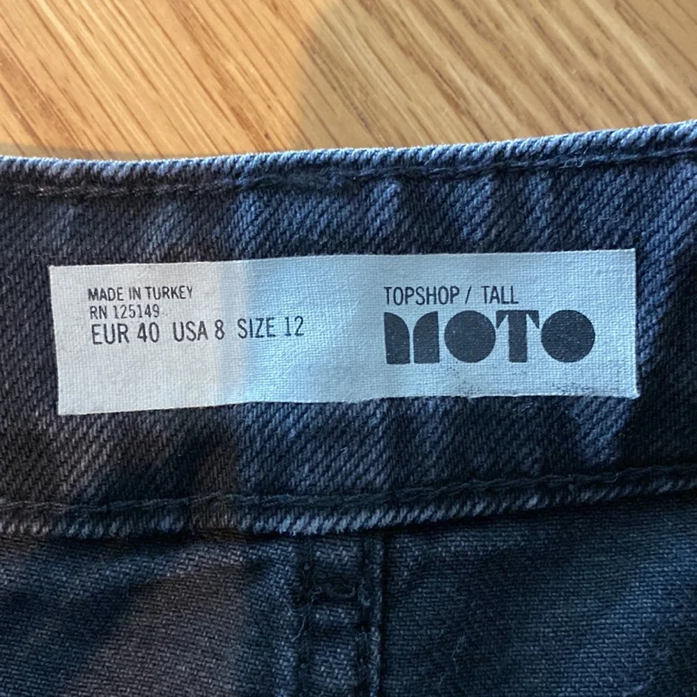 Black denim, UK bought, distressed style Topshop skirt. Great condition. - Picture 2 of 3